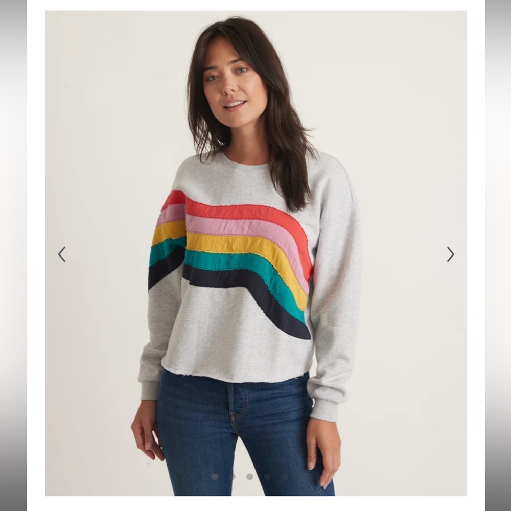 Marine Layer Summit Sweatshirt in Rainbow Wave (now sold out)